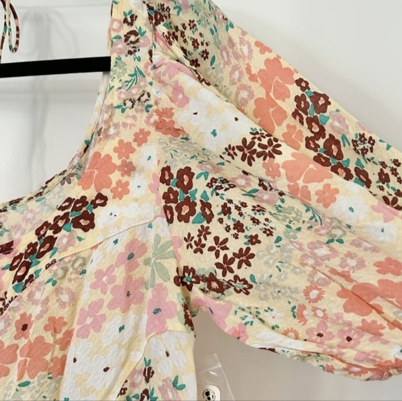 NWT Free People Callie Printed Floral Tunic Blouse Vintage Combo Feminine Small - Picture 5 of 10